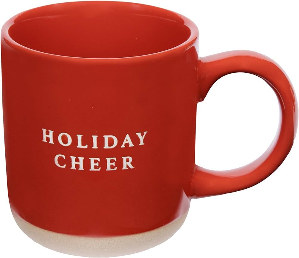 Sweet Water Decor Holiday Cheer Mug Holiday Mug | Red Stoneware Winter Mug Microwave & Dishwasher... | Amazon (US)