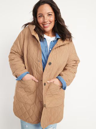 Quilted Long-Line Hoode Liner Jacket for Women | Old Navy (US)