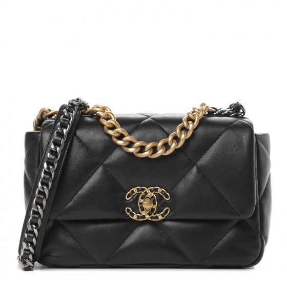 Lambskin Quilted Medium Chanel 19 Flap Black | Fashionphile