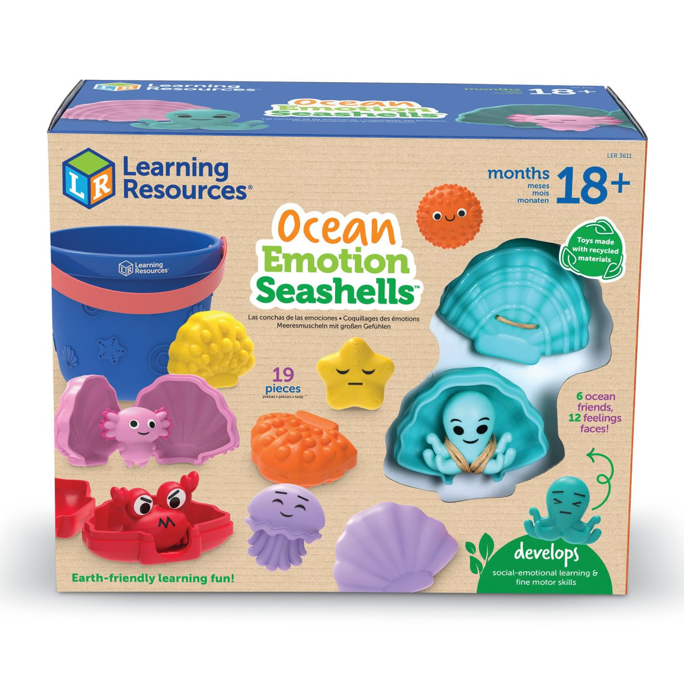 Learning Resources Ocean Emotions Seashells, Ocean Animals Figures, Seaside Game, Sand Toys, Sens... | Amazon (US)