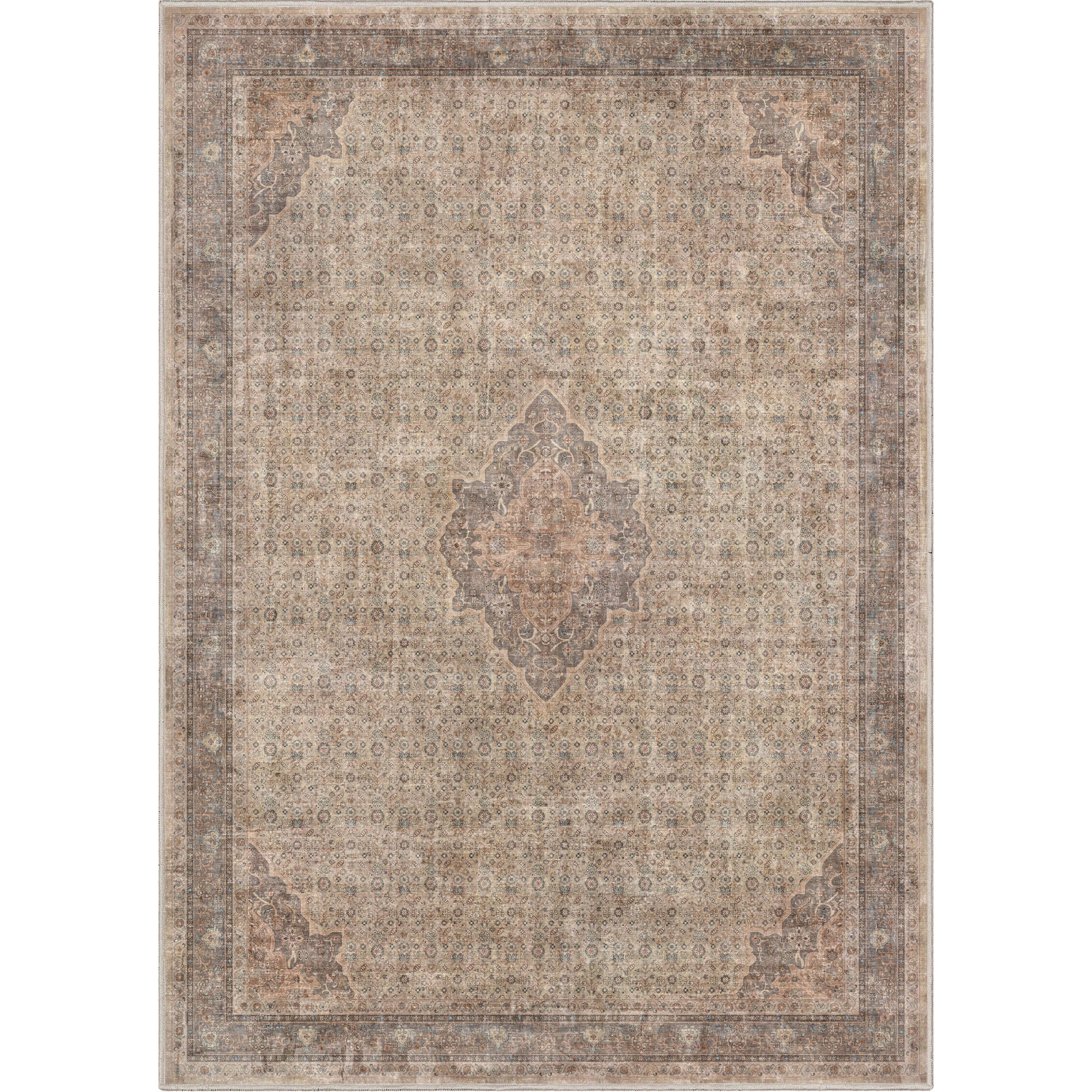 Well Woven Asha 2-in-1 Deluxe Lilith Vintage Persian Oriental 5'3" x 7'3" Area Rug Beige Brown + ... | Walmart (US)