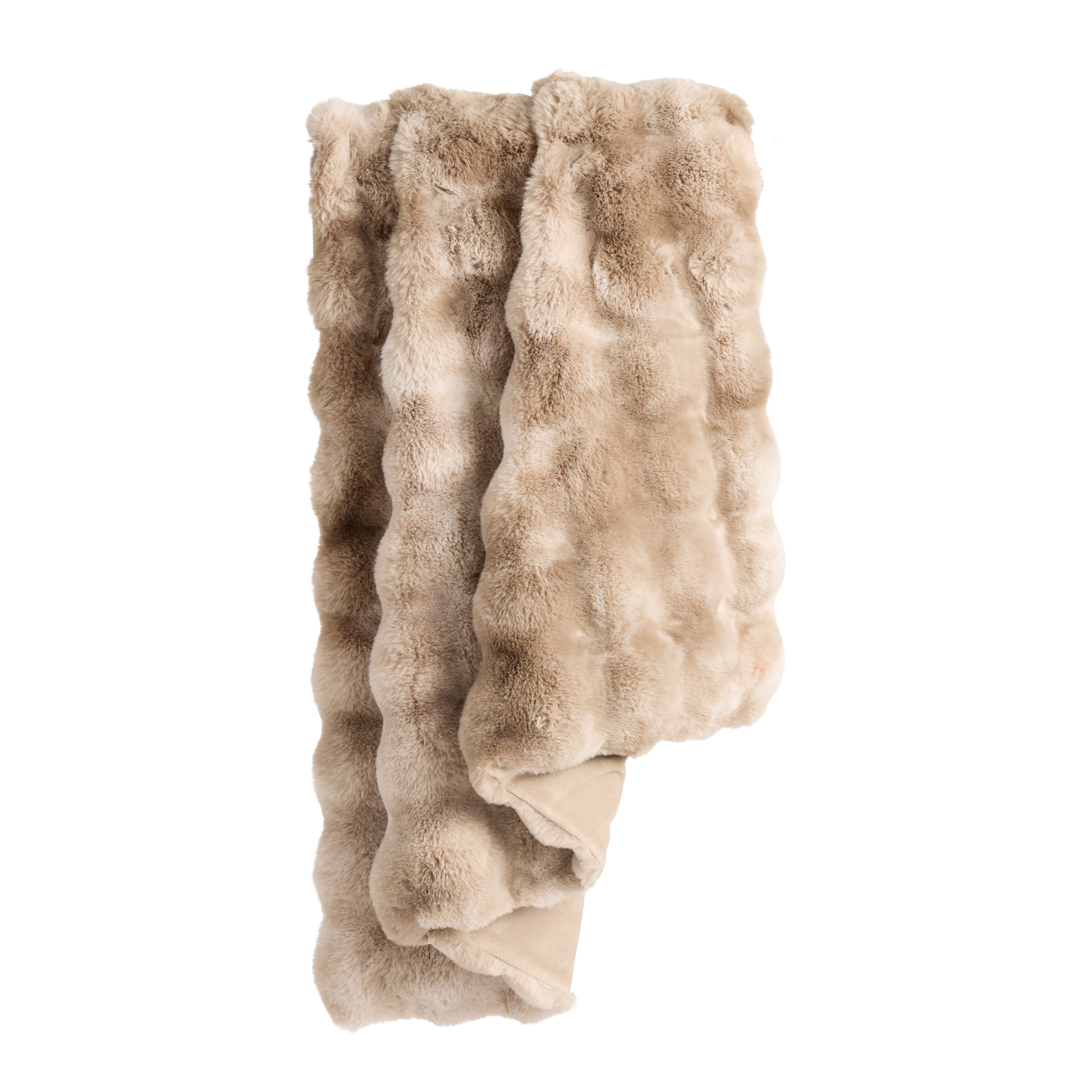 Faux Fur Wavy Tufted Throw Blanket | World Market