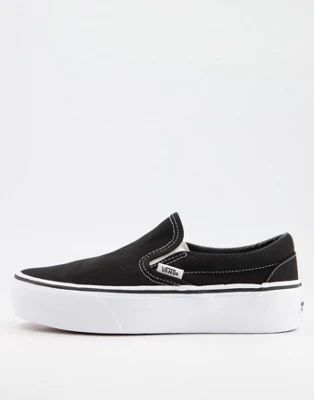 Vans Classic Slip On Platform sneakers in black | ASOS (Global)