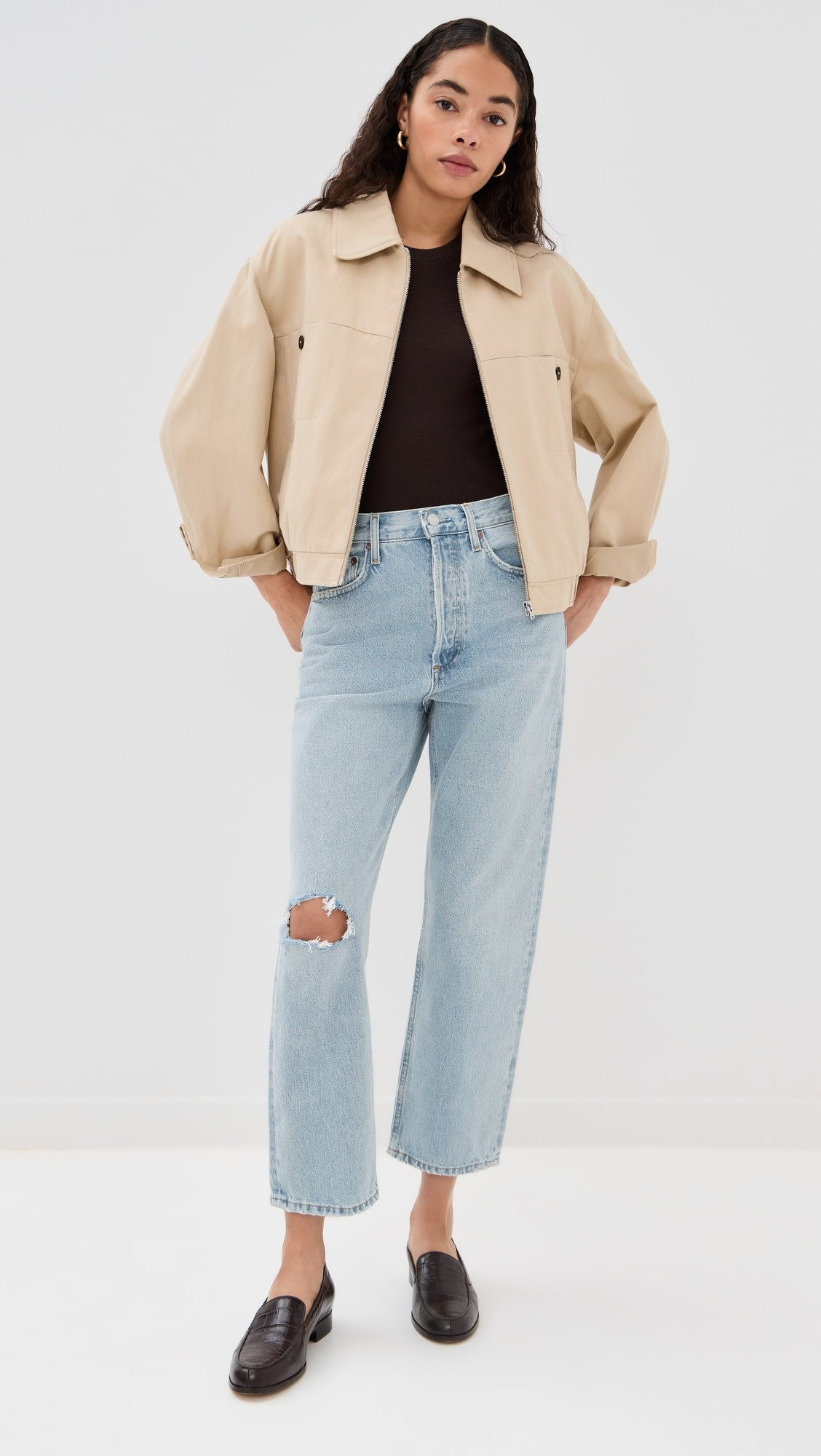 90's Crop: Mid Rise Loose Straight Jeans | Shopbop