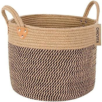 CHICVITA Large Jute Basket Woven Storage Basket with Handles – Natural Jute Laundry Basket Toy ... | Amazon (US)