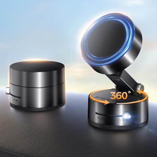 MAGIC JOHN Ultra Magnetic Phone Holders for Your Car, Foldable Car Phone Holder Mount for Dashboard, 360° Rotatable Magnetic Phone Holder for Car, Magnetic Car Mount for iPhone All Cell Phones, Black | Amazon (US)