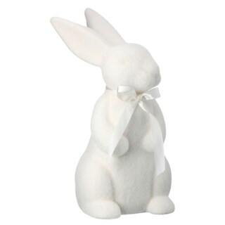 15" Flocked Easter Bunny – Soft Touch White Decorative Figurine | Michaels Stores
