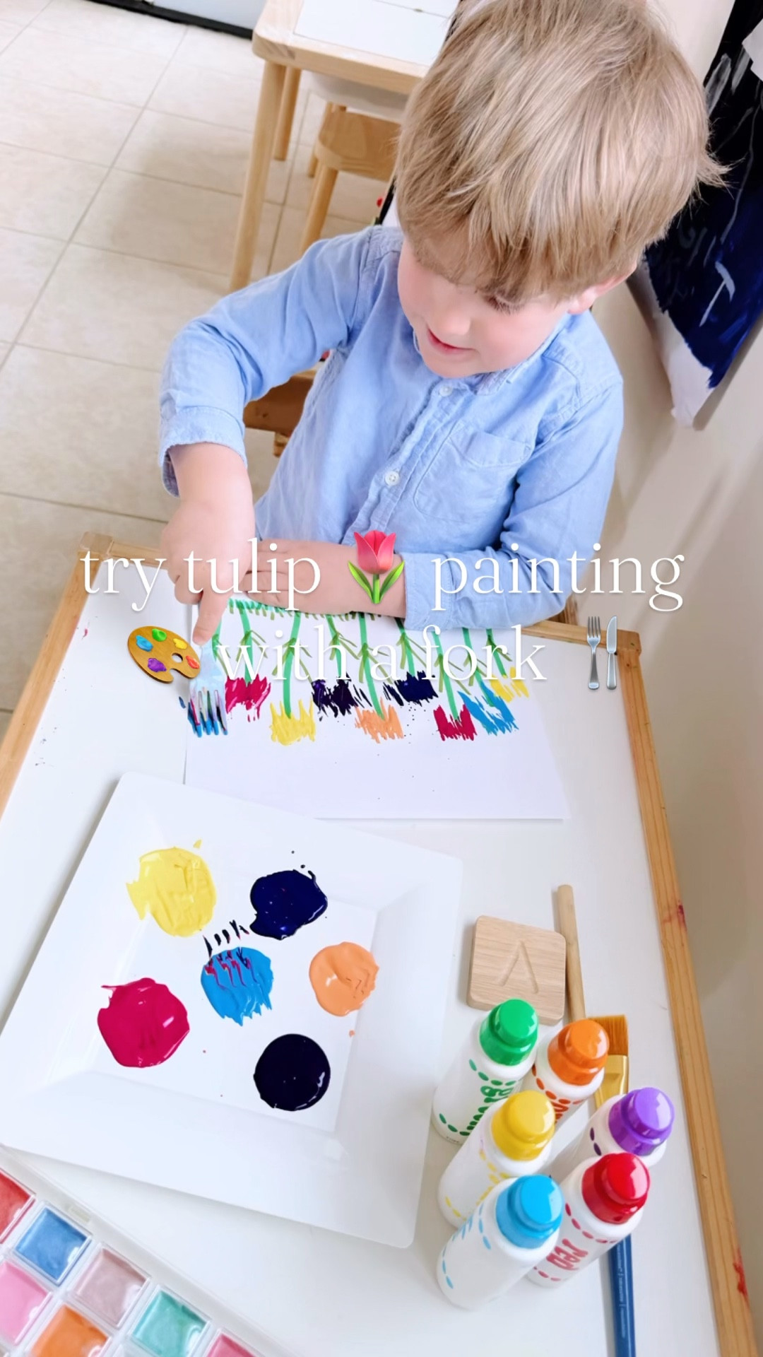 Such a sweet little c r a f t   i d e a  to welcome in all things s p r i n g  ahead 🌷🎨🌼  - let me know if you try!!! 🖼️🫶🏽 #welcomemarch #springcraftideas #tulippainting #forktulips #springcraftforkids 

#LTKdayinmylife #LTKKids #LTKmomlife