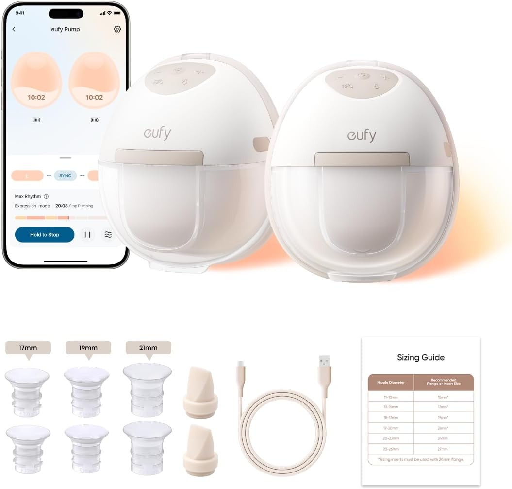 eufy Heated Wearable Breast Pump E20, Hands-Free, App Control | Amazon (US)