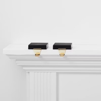 2pk Modern Christmas Stocking Holder Black - Wondershop™ | Target