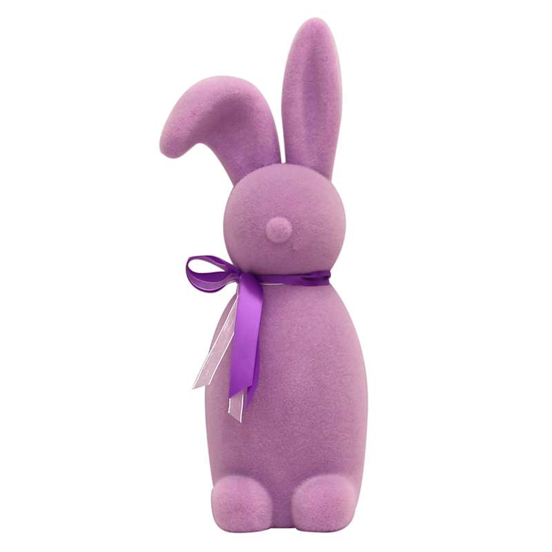 Bunny Brights Purple Flocked Standing Bunny, 16" | At Home