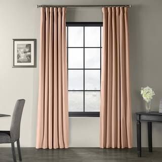 Exclusive Fabrics & Furnishings Rosey Dawn Velvet Rod Pocket Blackout Curtain - 50 in. W x 96 in.... | The Home Depot