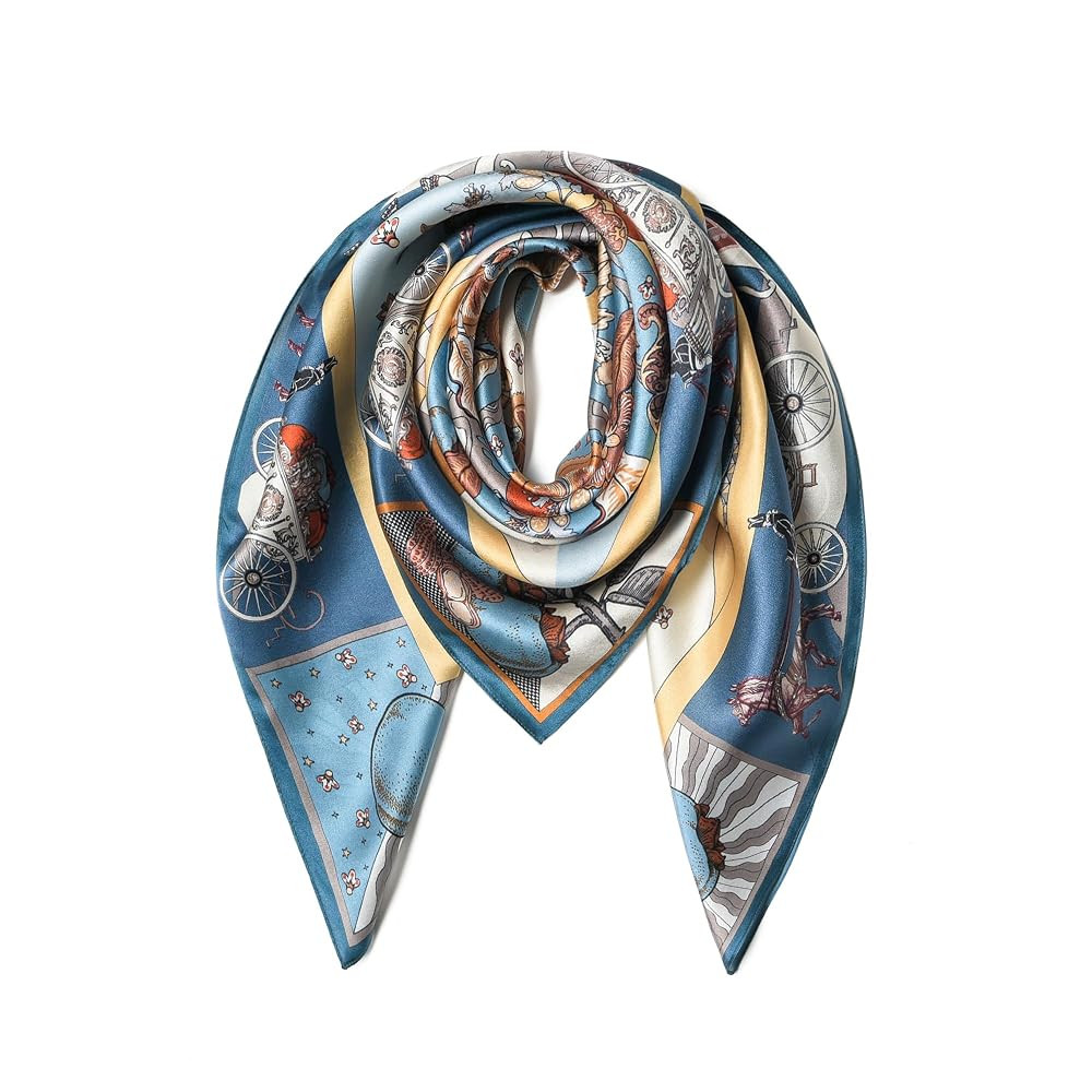 100% Pure Mulberry Silk Scarf 35" Large Square Lightweight Headscarf –Women’s Hair Wraps The ... | Amazon (US)
