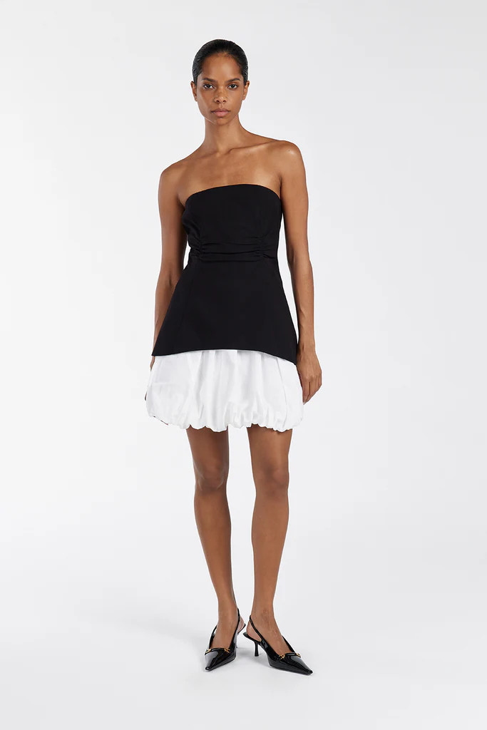 FRANCES BLACK STRAPLESS TOP | DISSH