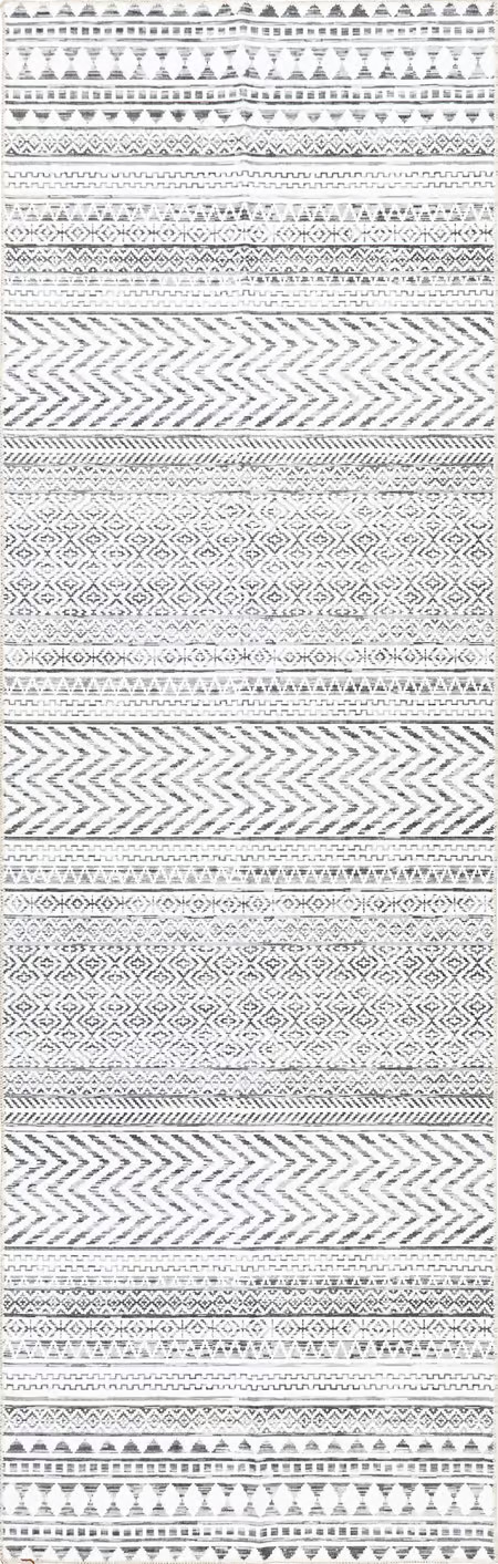 Gray Tribal Banded Washable Area Rug | Rugs USA