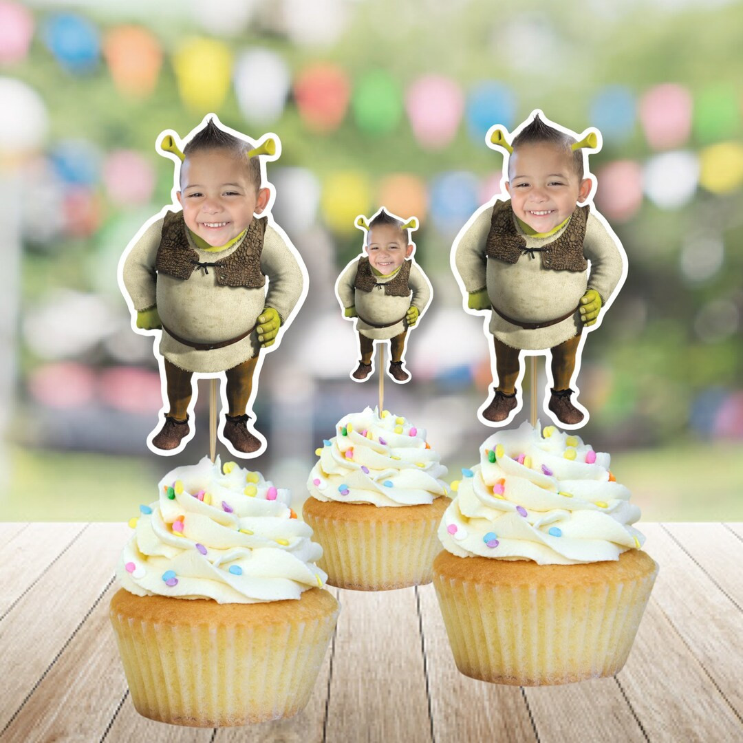 Green Monster Custom Face Cupcake Topper, Monster Cupcake Toppers, Cupcake Toppers - Etsy | Etsy (US)