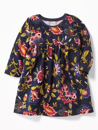 Old Navy Baby Patterned Jersey Babydoll Dress For Baby Large Blue Floral Size 0-3 M | Old Navy US