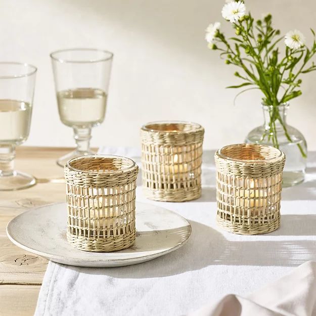 Seagrass Tealight Holder | Candle Holders | The White Company | The White Company (UK)