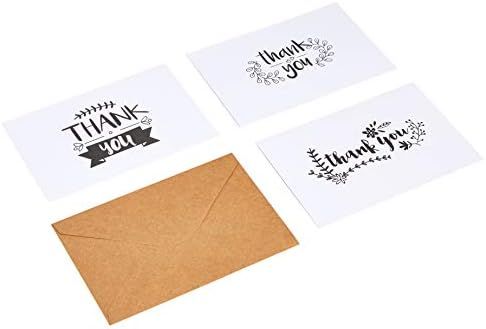 AmazonBasics Thank You Cards, Black and White, 48 Cards and Envelopes | Amazon (US)