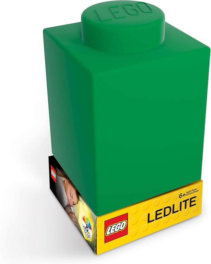 Lego 1x1 Brick Silicone Night Light - Green, 3" x 3" x 4.5", Ages 6+ (LP41) | Amazon (US)