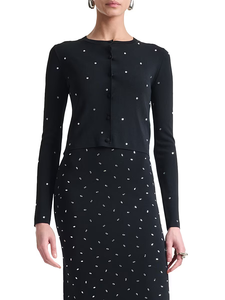 Women's Dorrie Imitation Pearl-Embellished Cardigan - Black - Size XS | Saks Fifth Avenue