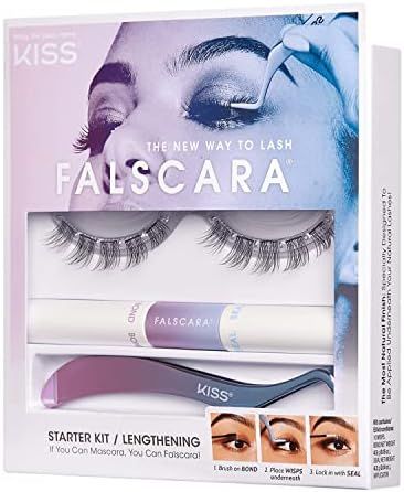 Amazon.com: KISS Falscara D.I.Y. Lash Extension Starter Kit With 10 Eyelash Lengthening Wisps, Ap... | Amazon (US)