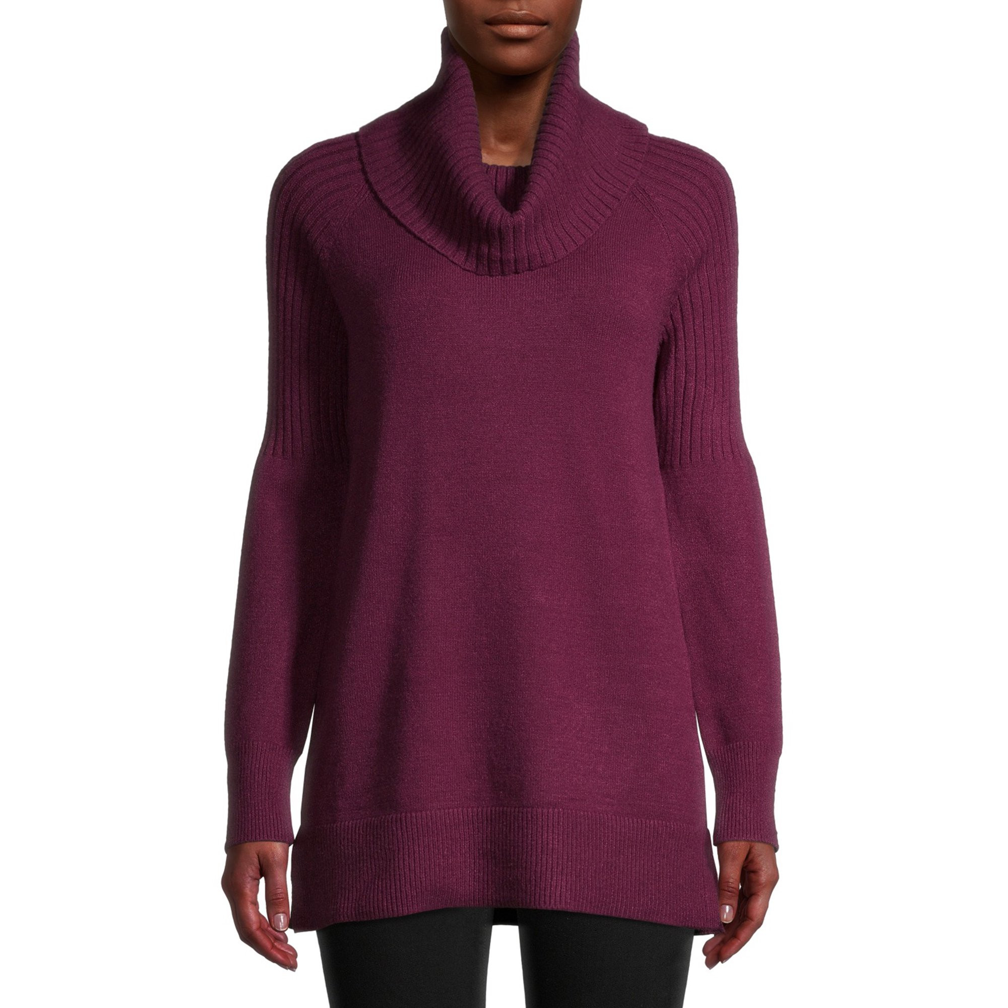 Time and Tru Women's Cowl Neck Tunic Sweater | Walmart (US)