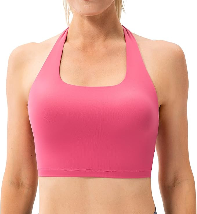 Lavento Women's Halter Sports Bra Yoga Bralette Crop Bras Top | Amazon (US)