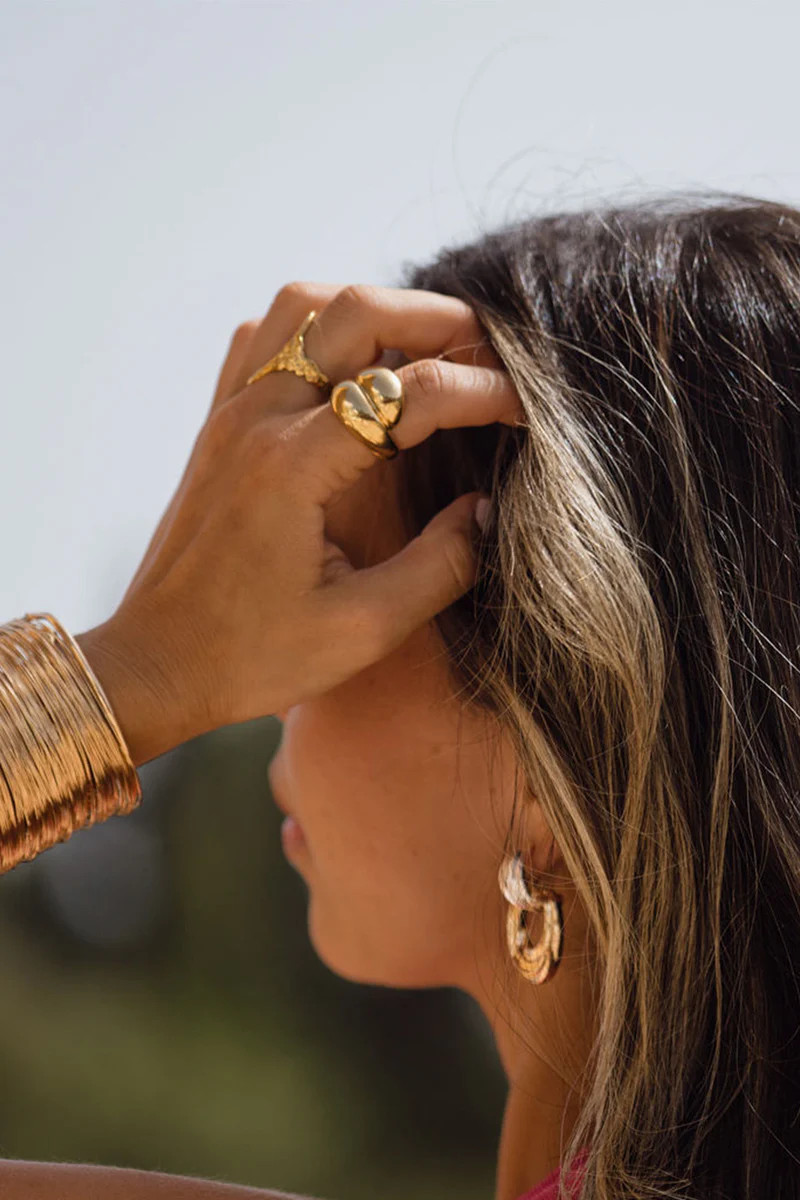 Sofia Gold Double Dome Ring | 12th Tribe