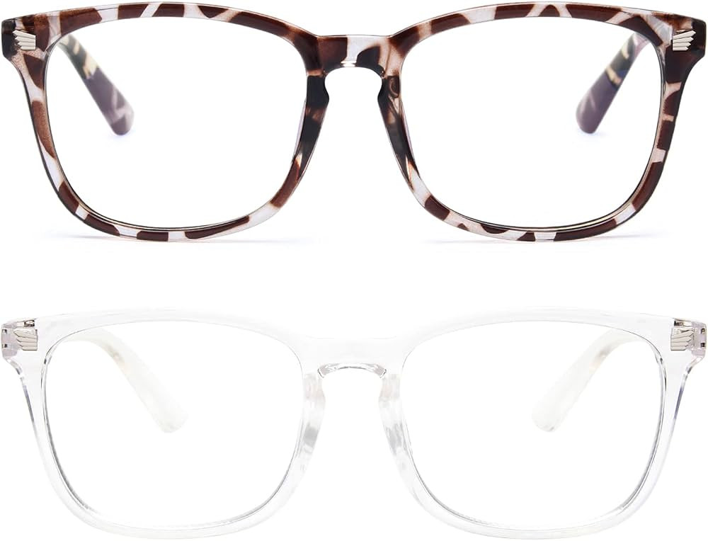 livho 2 Pack Blue Light Blocking Glasses, Computer Reading/Gaming/TV/Phones Glasses for Women Men... | Amazon (US)