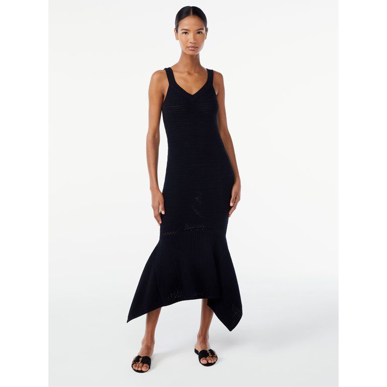 Scoop Women's Sleeveless Crochet Midi Dress | Walmart (US)