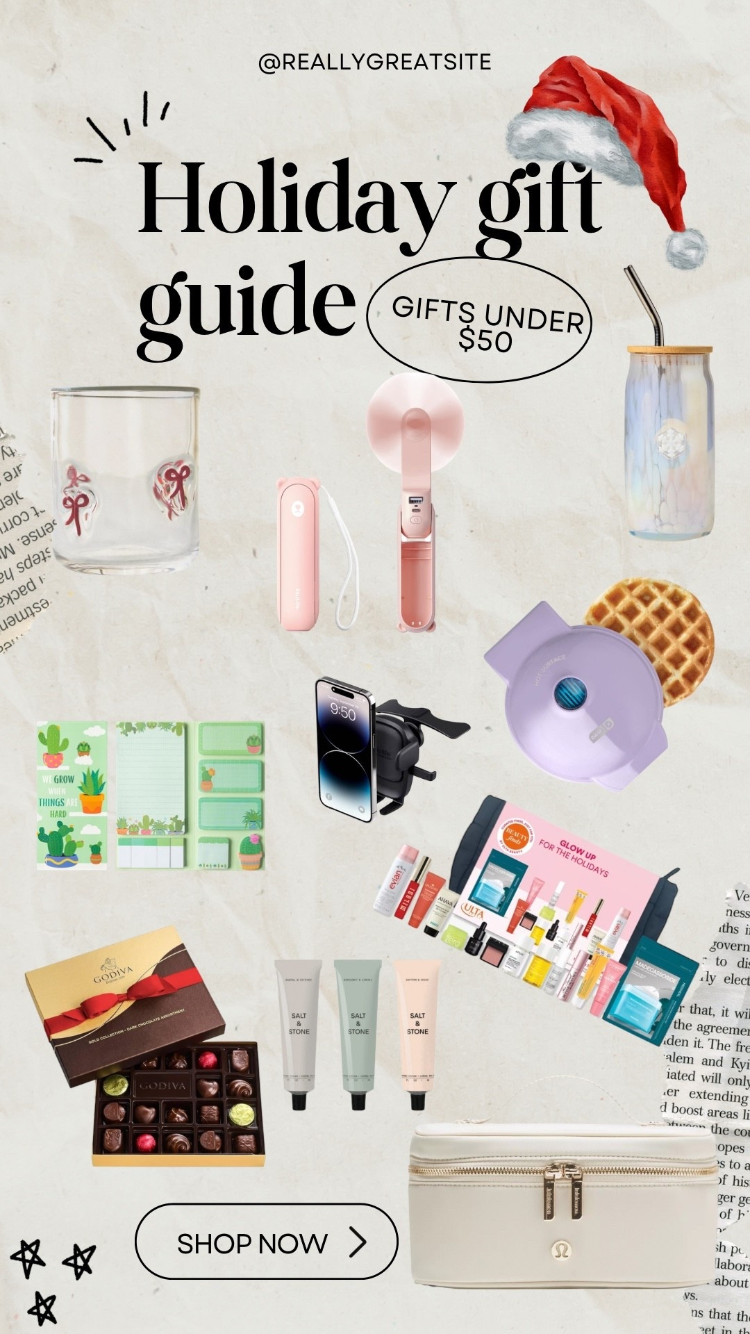 Budget gifts that don’t look budget

Practical Gifts Under $25 (for coworkers, teachers, neighbors) 

	•	Aesthetic glass cup with straw
	•	Mini waffle maker
	•	Hand cream trio
	•	Car clip-on phone mount
	•	Mini beauty bag / pouch
	•	Lip balm duo (Laneige, Aquaphor, Summer Fridays dupes)
	•	Cute sticky note bundle
	•	Chocolate sampler
	•	Travel-size skincare set
	•	Mini portable fan

#LTKCyberWeek #LTKHoliday #LTKGiftGuide