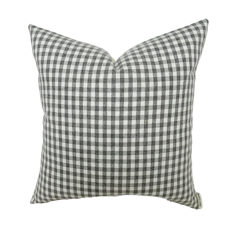 Dean | Dark Navy Gingham Pillow Cover | Linen and James
