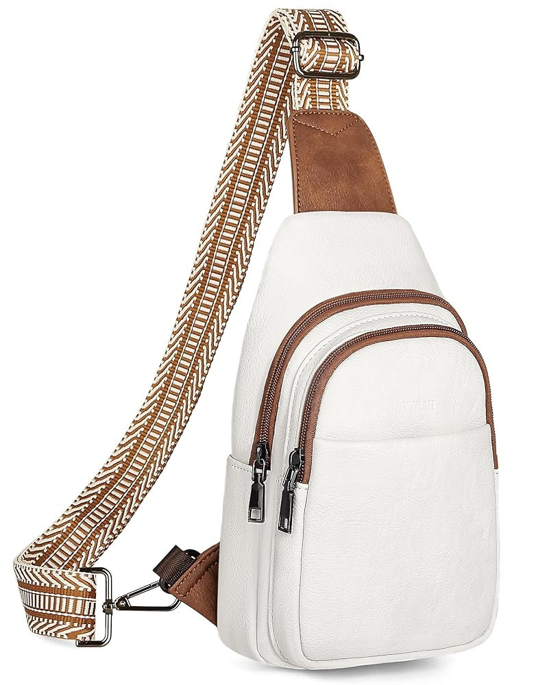 Sling Bag for Women, Crossbody Bags Purse for Women Trendy Vegan Leather Chest Bag with Adjustabl... | Amazon (US)