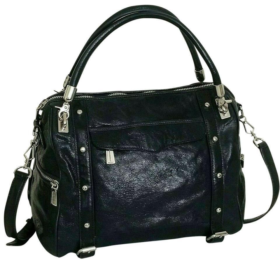 ?REBECCA MINKOFF CUPID NAVY BLUE LEATHER SILVER HARDWARE SATCHEL BAG?NWT! | eBay AU