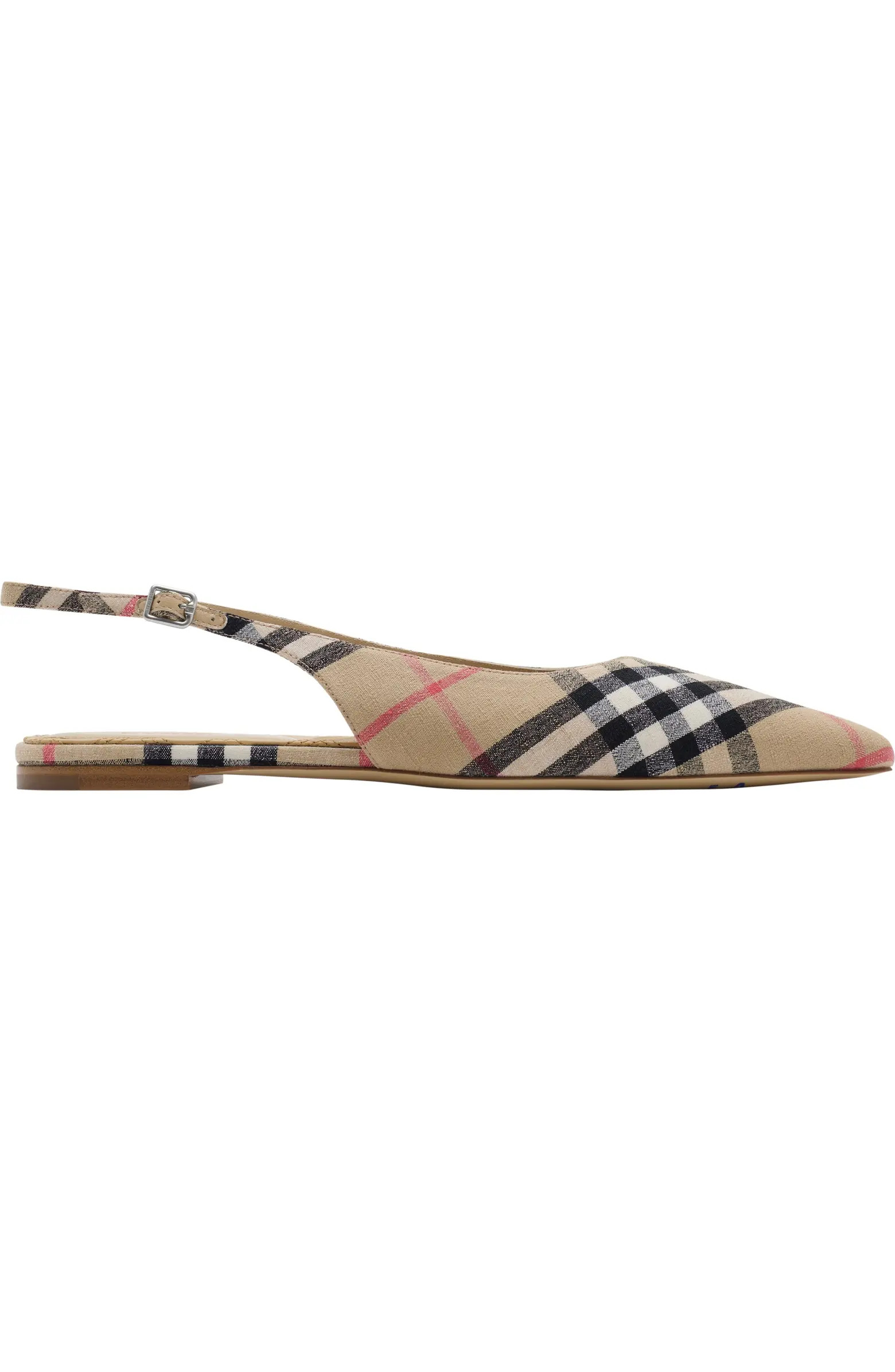 Burberry Check Dame Slingback Ballerinas | Nordstrom | Nordstrom