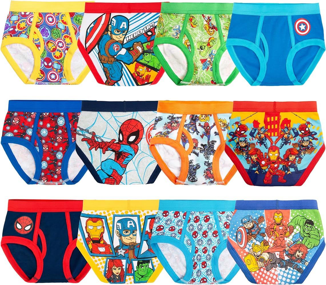 Marvel boys Toddler Spiderman & Superhero Friends Exclusive 12-pk Avent Box of Briefs Perfect for... | Amazon (US)