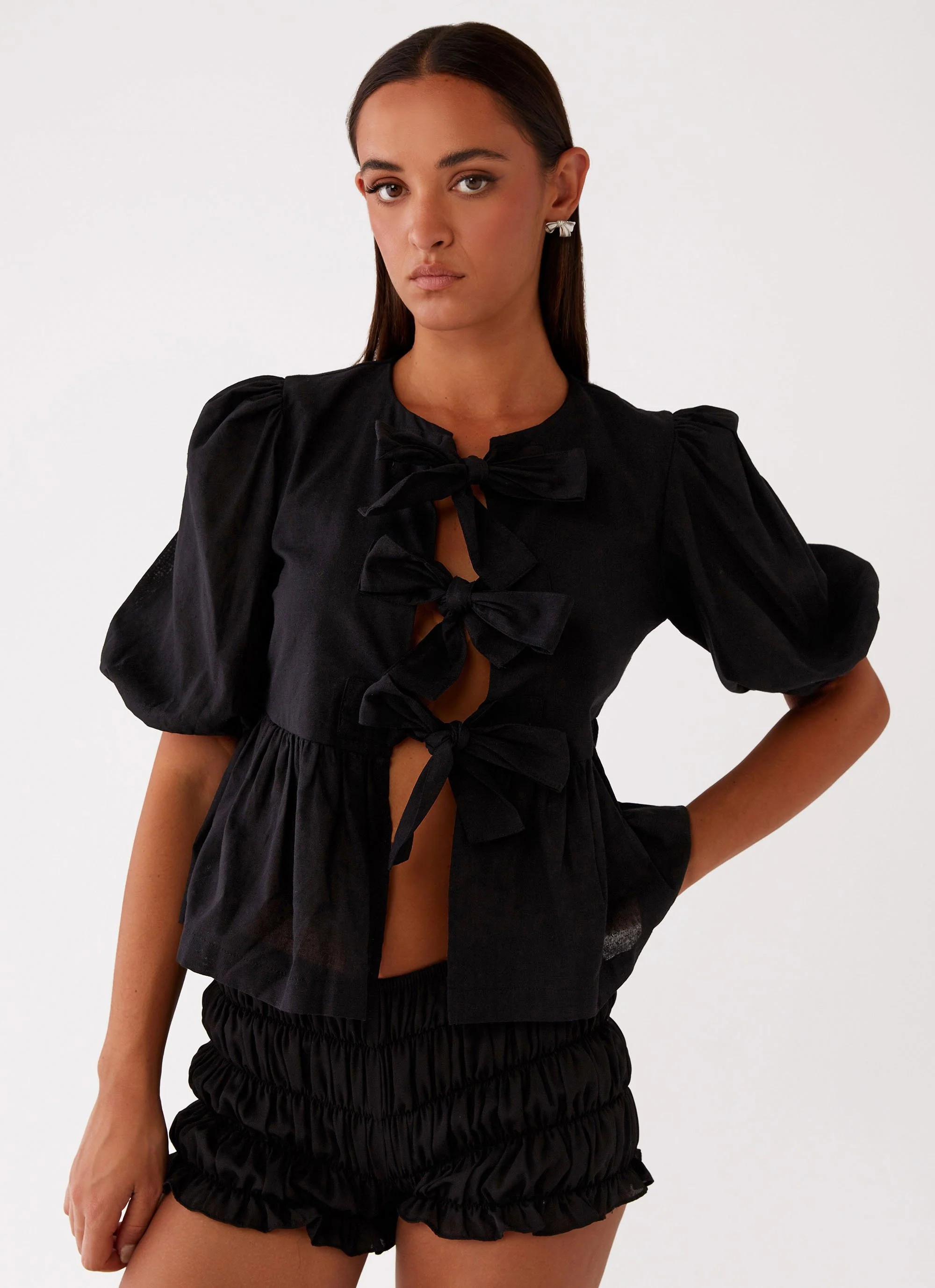 Western Wind Tie Top - Black | Peppermayo (Global)