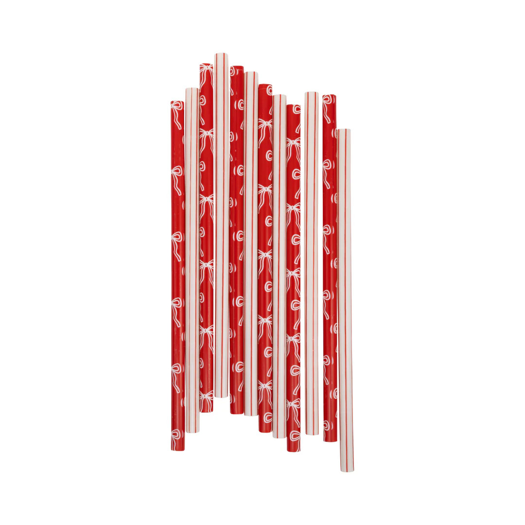 Bows and Stripes Reusable Straws | My Mind's Eye
