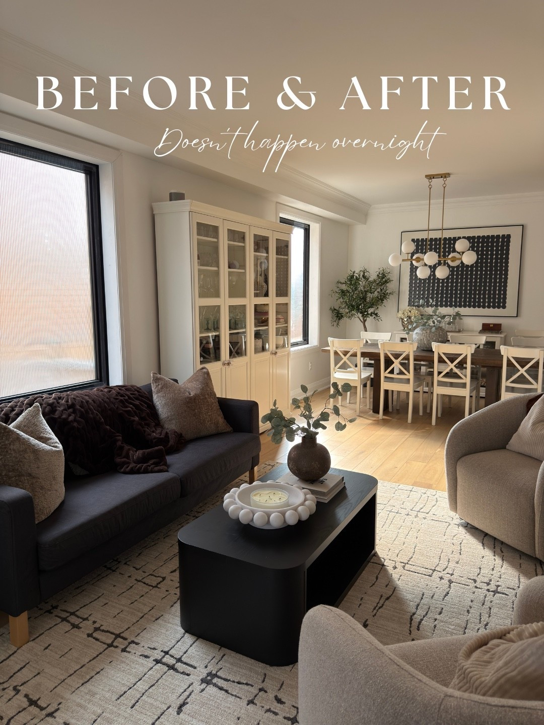 Before & Afters are so satisfying, but they don’t happen overnight.

What started as a dated builder grade space slowly became one of my favourite rooms in our home.

Over the last three years it took:
• a lot of trial & error DIY
• trying to make new pieces work with old pieces we weren’t ready to replace yet (but will!)
• changing my mind more times than I can count (and plenty of returns)
• and convincing my husband of just a few more projects 😅

But the truth is… a home is never really “done.”

You just keep evolving it as your style changes and you fall more in love with the process.

If you’re in the middle of a renovation or decorating project right now — keep going. The slow transformations are the most rewarding

Which stage of a renovation do you find the hardest?

#ModernTraditionalHome #beforeandafterhome #homerenovation #neutralhome

#LTKhome #LTKcanada #LTKsale