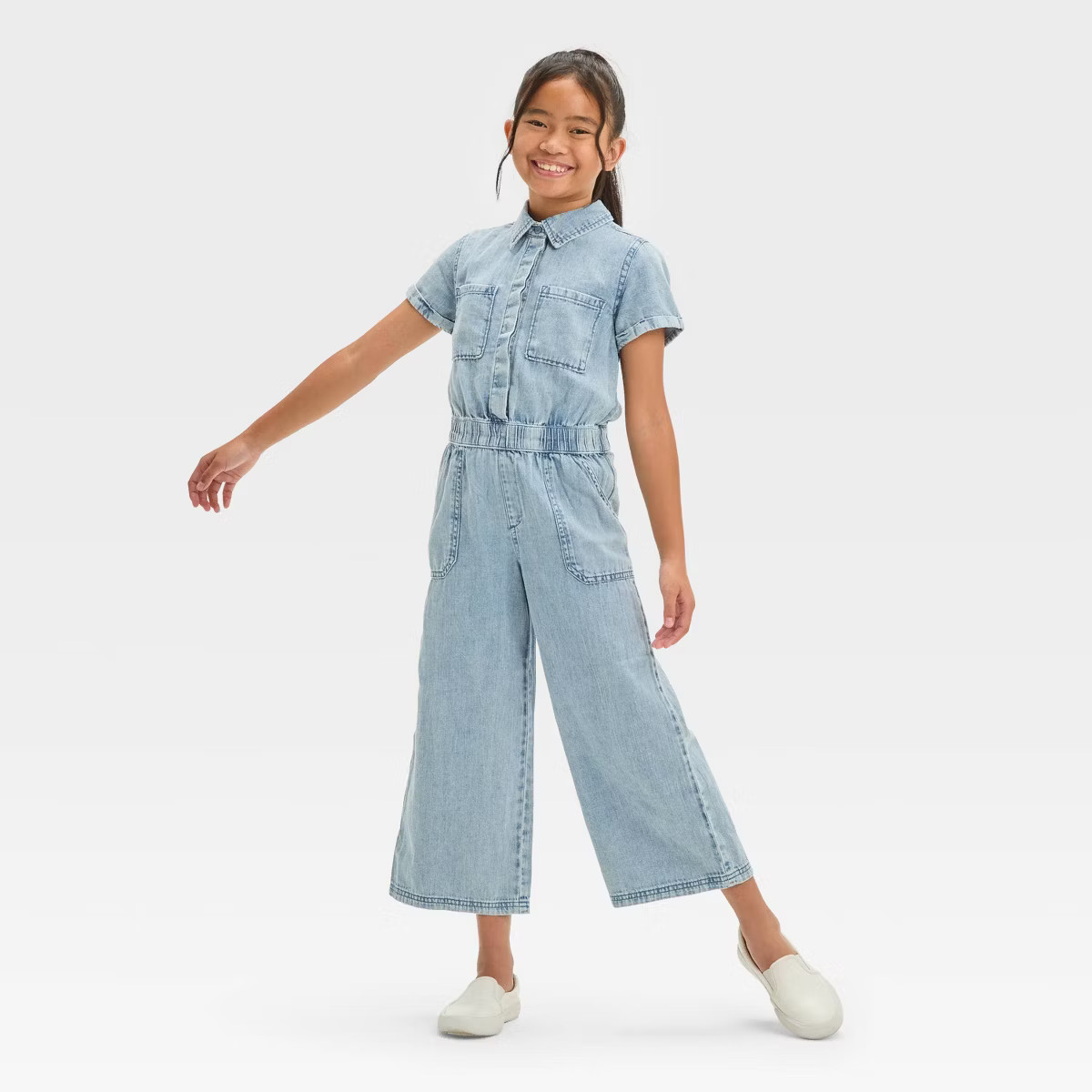 Girls' Short Sleeve Wide Leg Jumpsuit - Cat & Jack™ | Target