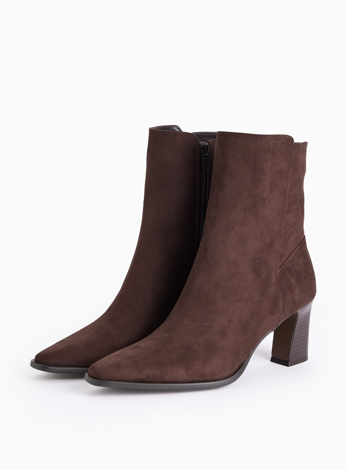Brown Faux Suede Heeled Ankle Boots | Tu Clothing
