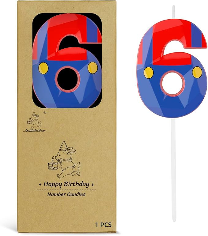 Blue Red Cartoon Game Candle Numeral Birthday Candles Cake Topper Decorations for Boys Girls Kids... | Amazon (US)
