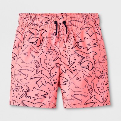 Toddler Boys' Shark Swim Trunks - Cat & Jack™ Coral | Target