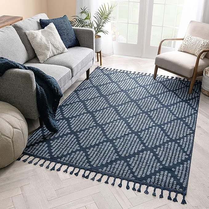 Well Woven Cenadora Blue Area Rug Giftsforher giftguideforher gifts giftguide Home accessories | Amazon (US)