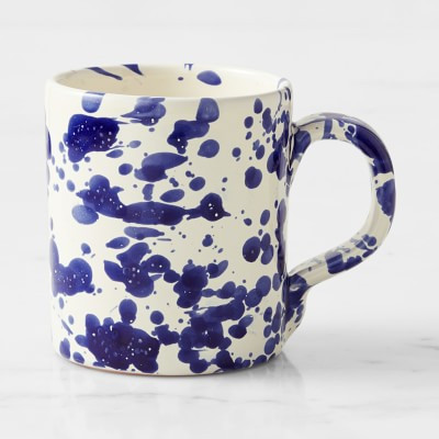 Splatter Ceramic Italian Hand-Glazed Mugs, Set of 4, Blue | Williams-Sonoma