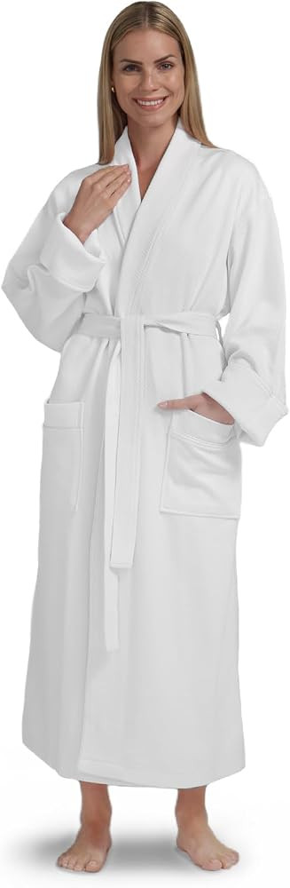 Boca Terry Women's Soft Waffle Robe, Long Hotel Bathrobe, Spa Bath Robes | Amazon (US)