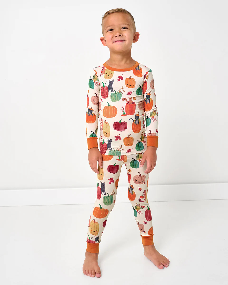 Pumpkin Pals Two-Piece Pajama Set | Little Sleepies
