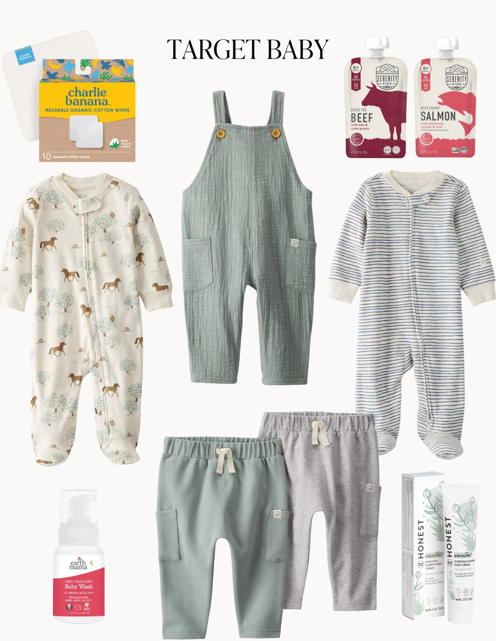 my recent target purchase for my 9 month old baby. I love the snack packs for on the go- grass fed meat and wild caught salmon and vegetables, I use them when we’re out and about. Comes in really handy when we travel. I love all the organic cotton clothing pieces at a great price point too 

#LTKBaby #LTKFamily #LTKFindsUnder50