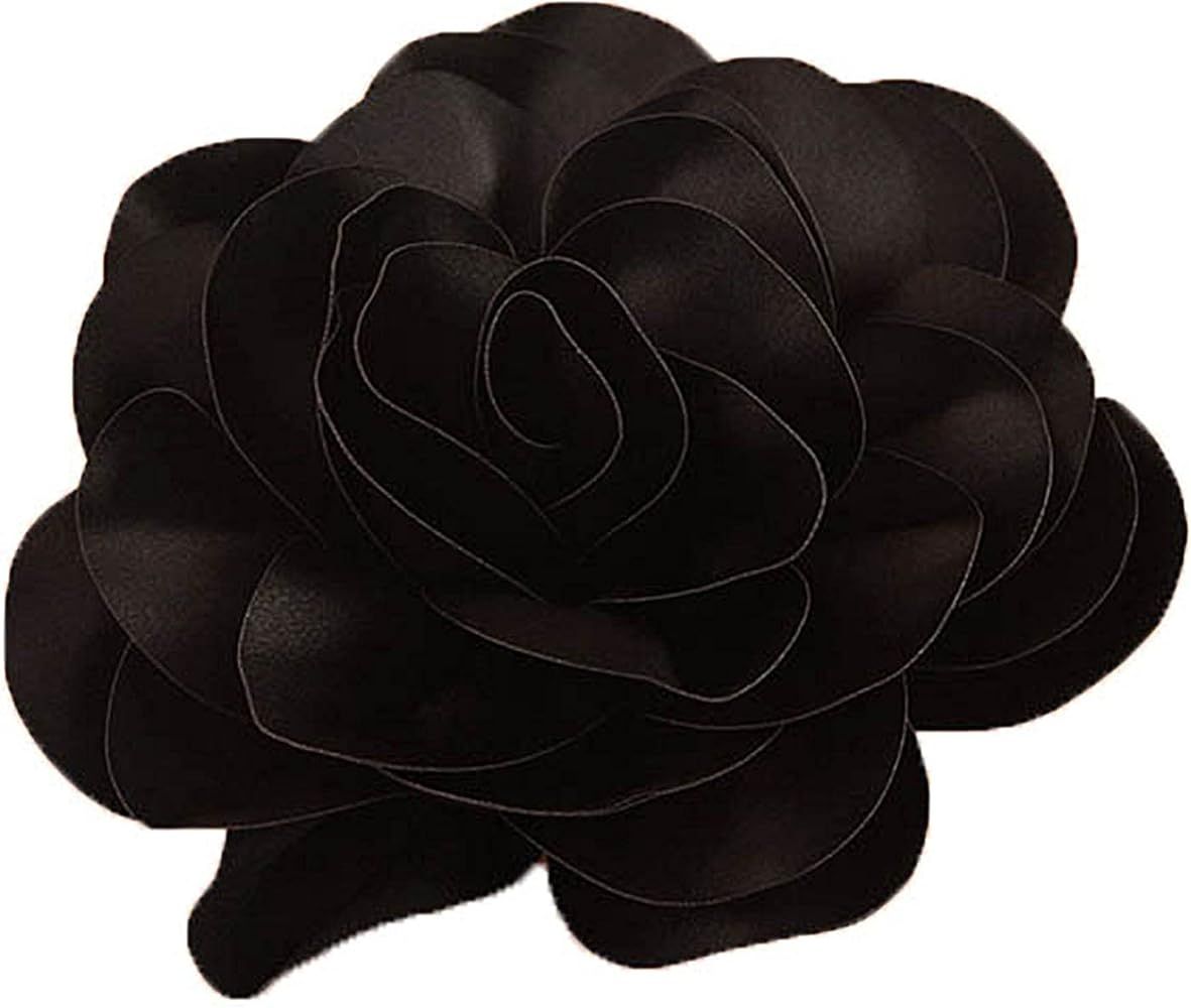 8in large flower fabric rose floral brooch pin large flower brooch pin for women and men, oversiz... | Amazon (US)